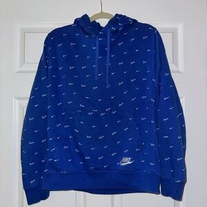 Nike Men's Hoodie in Blue with White Accents